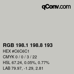 Color code: RGB 198.1 198.8 193 | qconv.com