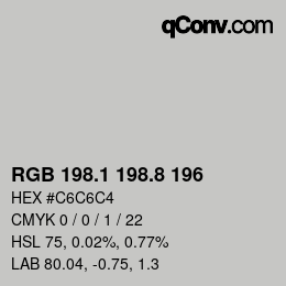 Color code: RGB 198.1 198.8 196 | qconv.com