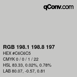 Color code: RGB 198.1 198.8 197 | qconv.com