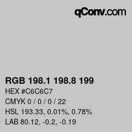 Color code: RGB 198.1 198.8 199 | qconv.com