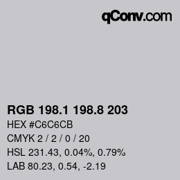 Color code: RGB 198.1 198.8 203 | qconv.com