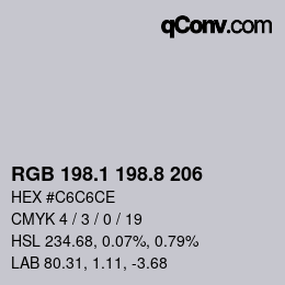 Color code: RGB 198.1 198.8 206 | qconv.com