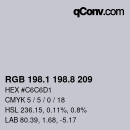 Color code: RGB 198.1 198.8 209 | qconv.com