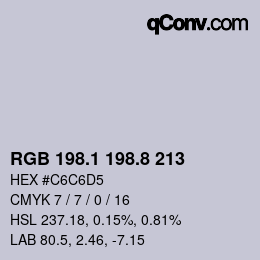 Color code: RGB 198.1 198.8 213 | qconv.com