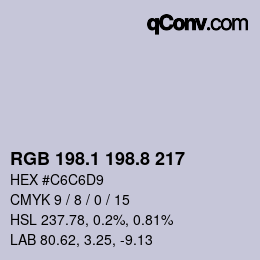 Color code: RGB 198.1 198.8 217 | qconv.com