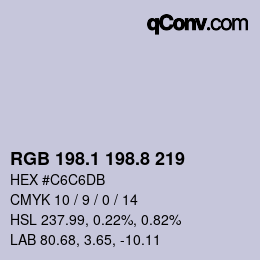 Color code: RGB 198.1 198.8 219 | qconv.com