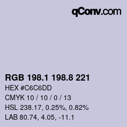 Color code: RGB 198.1 198.8 221 | qconv.com