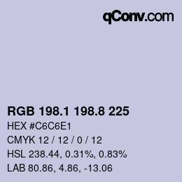 Color code: RGB 198.1 198.8 225 | qconv.com