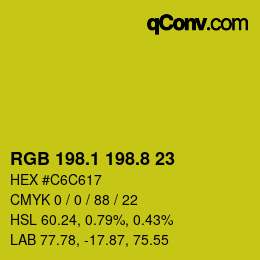 カラーコード: RGB 198.1 198.8 23 | qconv.com