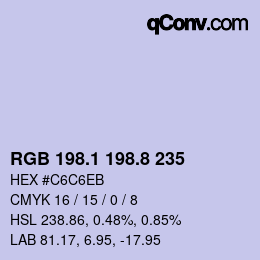 Color code: RGB 198.1 198.8 235 | qconv.com