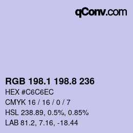Color code: RGB 198.1 198.8 236 | qconv.com