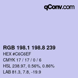 Color code: RGB 198.1 198.8 239 | qconv.com