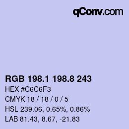 Color code: RGB 198.1 198.8 243 | qconv.com