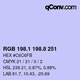 Color code: RGB 198.1 198.8 251 | qconv.com
