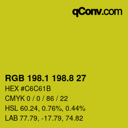 カラーコード: RGB 198.1 198.8 27 | qconv.com