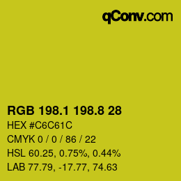 カラーコード: RGB 198.1 198.8 28 | qconv.com