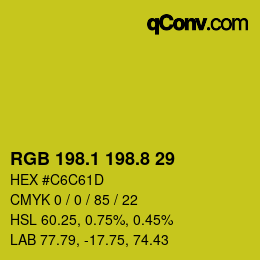 カラーコード: RGB 198.1 198.8 29 | qconv.com