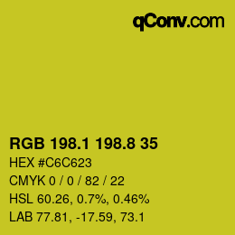 カラーコード: RGB 198.1 198.8 35 | qconv.com