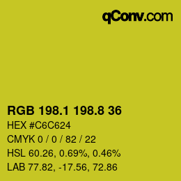 カラーコード: RGB 198.1 198.8 36 | qconv.com