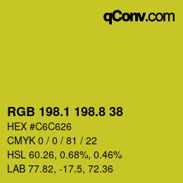 カラーコード: RGB 198.1 198.8 38 | qconv.com