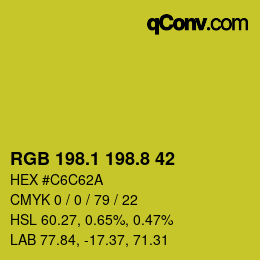 カラーコード: RGB 198.1 198.8 42 | qconv.com