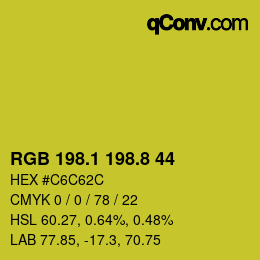 カラーコード: RGB 198.1 198.8 44 | qconv.com