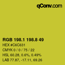 カラーコード: RGB 198.1 198.8 49 | qconv.com