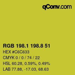 カラーコード: RGB 198.1 198.8 51 | qconv.com