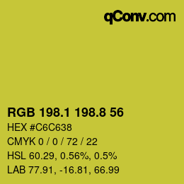 カラーコード: RGB 198.1 198.8 56 | qconv.com