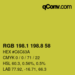 カラーコード: RGB 198.1 198.8 58 | qconv.com