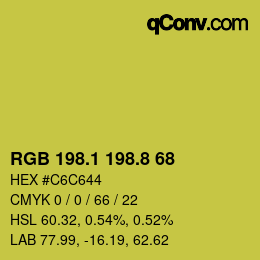 カラーコード: RGB 198.1 198.8 68 | qconv.com