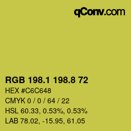 カラーコード: RGB 198.1 198.8 72 | qconv.com