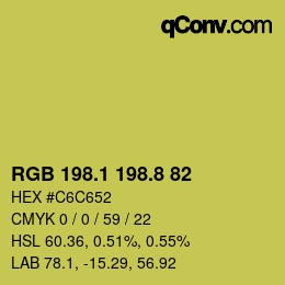 カラーコード: RGB 198.1 198.8 82 | qconv.com