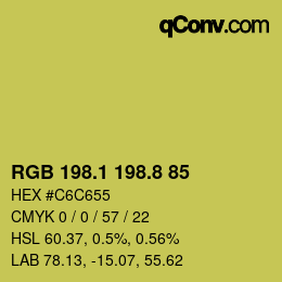 カラーコード: RGB 198.1 198.8 85 | qconv.com
