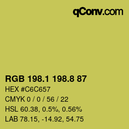 カラーコード: RGB 198.1 198.8 87 | qconv.com