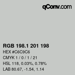 Color code: RGB 198.1 201 198 | qconv.com