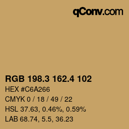 カラーコード: RGB 198.3 162.4 102 | qconv.com