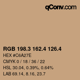 カラーコード: RGB 198.3 162.4 126.4 | qconv.com