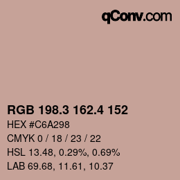 カラーコード: RGB 198.3 162.4 152 | qconv.com