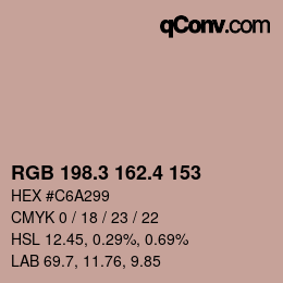 カラーコード: RGB 198.3 162.4 153 | qconv.com