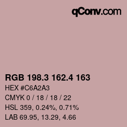 カラーコード: RGB 198.3 162.4 163 | qconv.com