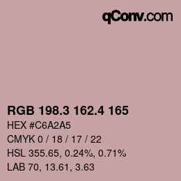 カラーコード: RGB 198.3 162.4 165 | qconv.com