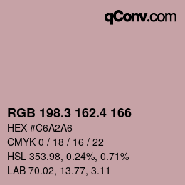 カラーコード: RGB 198.3 162.4 166 | qconv.com