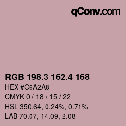 カラーコード: RGB 198.3 162.4 168 | qconv.com