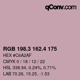 カラーコード: RGB 198.3 162.4 175 | qconv.com