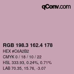 カラーコード: RGB 198.3 162.4 178 | qconv.com