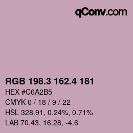 カラーコード: RGB 198.3 162.4 181 | qconv.com