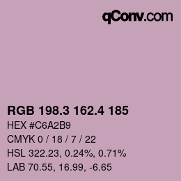 カラーコード: RGB 198.3 162.4 185 | qconv.com