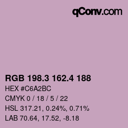 カラーコード: RGB 198.3 162.4 188 | qconv.com