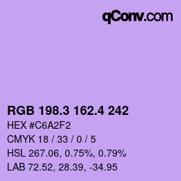 カラーコード: RGB 198.3 162.4 242 | qconv.com